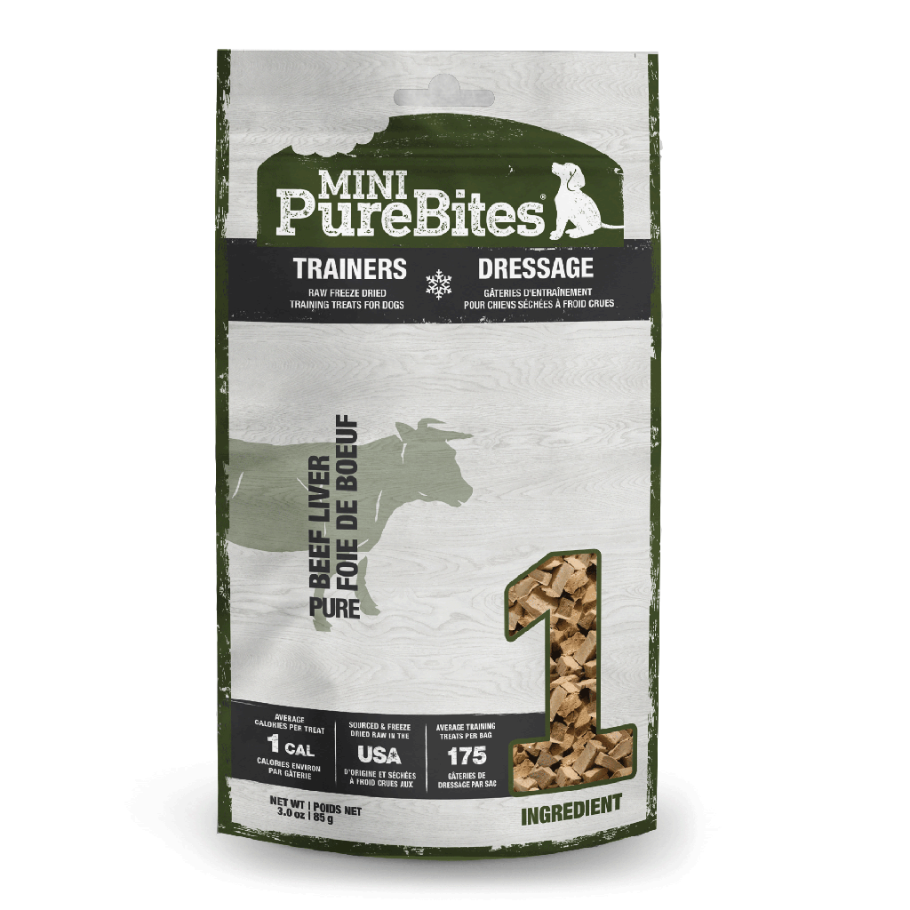 PURE BITES Trainers Mini Dog Treats Beef Liver 3oz