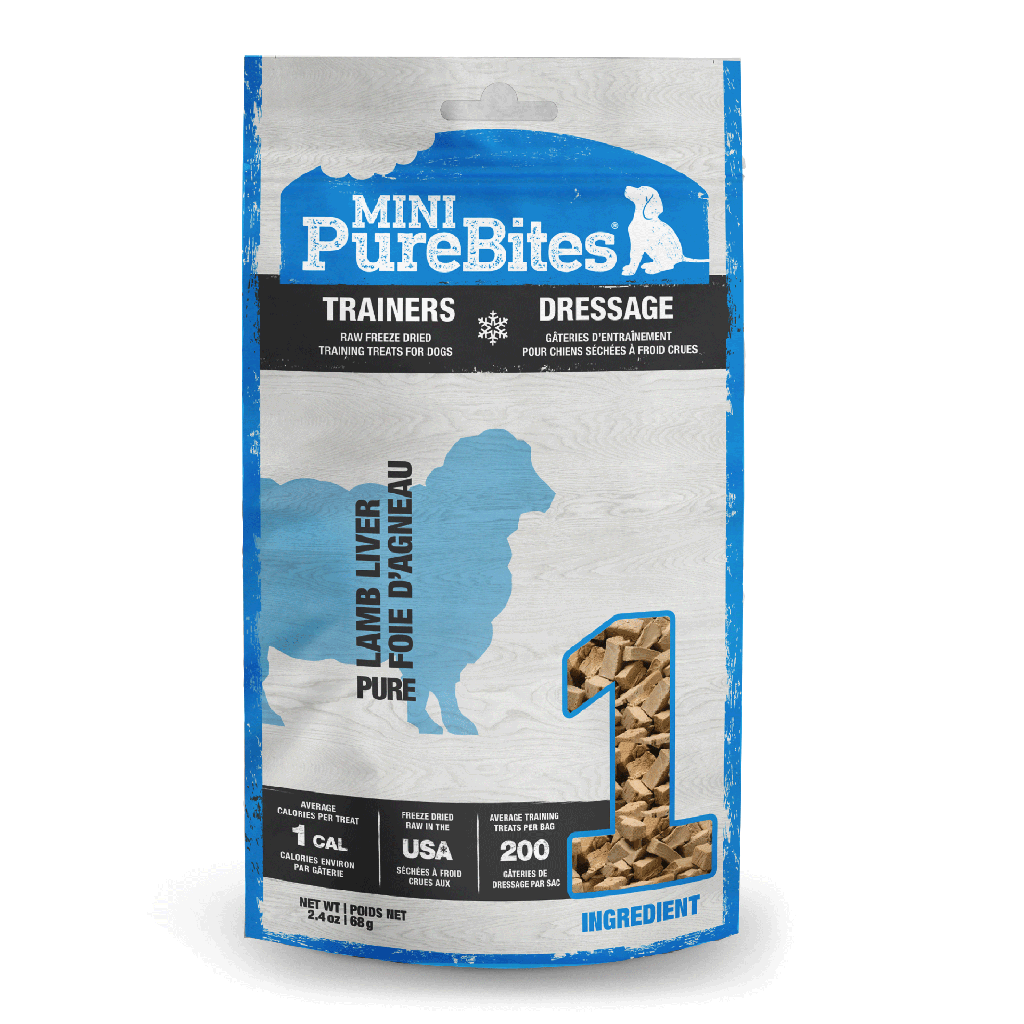 PURE BITES Trainers Mini Dog Treats Lamb Liver 2.4oz