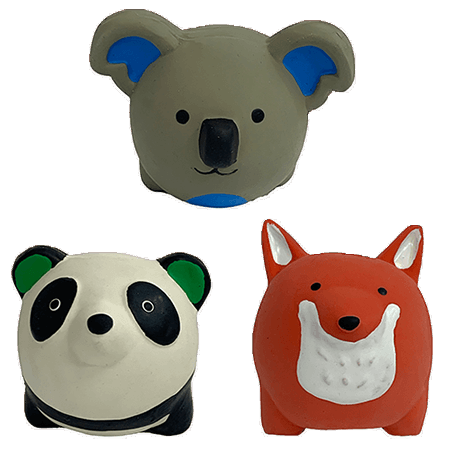 MULTIPET Minipet Latex Round Animals 2.5"