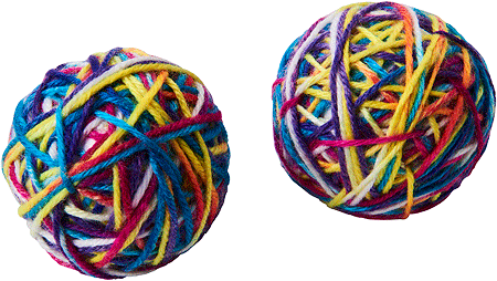 ETHICAL/SPOT Sew Much Fun Yarn Ball Cat Toys 2.5" 2pk