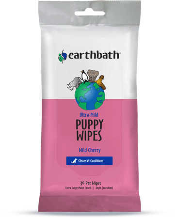 *EARTHBATH Ultra-Mild Puppy Wipes Wild Cherry 30ct