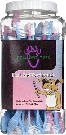 PAW BROTHERS Dual-End Toothbrush 50ct Container