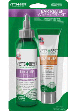 VETS BEST Ear Relief Wash + Dry Kit