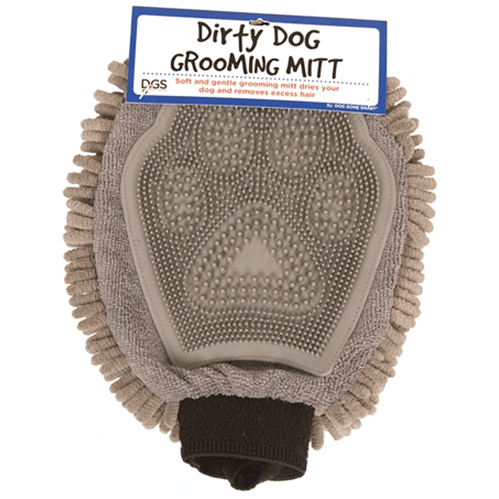 DGS Dirty Dog Grooming Mitt Grey