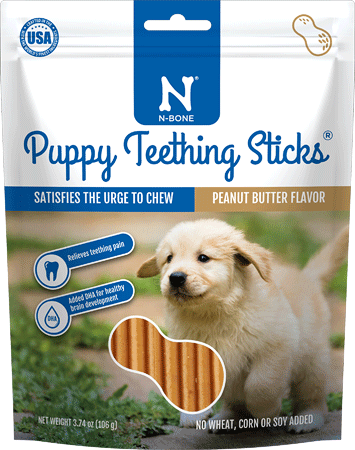 N-BONE Puppy Teething Sticks Peanut Butter 17ct