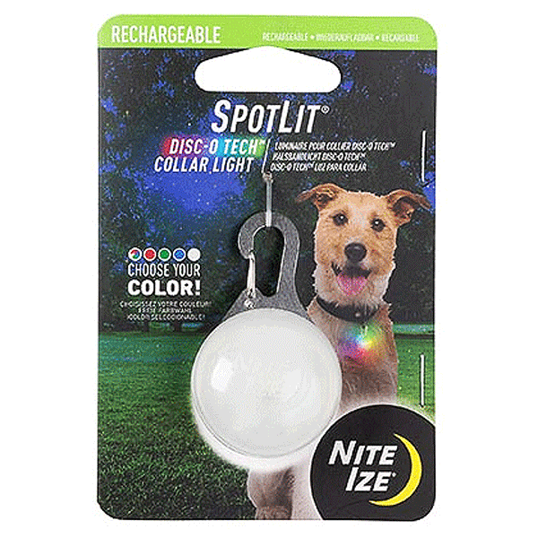 NITE IZE SpotLit Collar Light Rechargeable Disc-O Tech