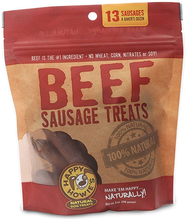 HAPPY HOWIE'S Baker's Dozen Beef Sausage Treats 4"