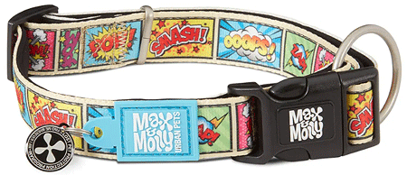 MAX&MOLLY Smart ID Dog Collar Comic XS 9-14"