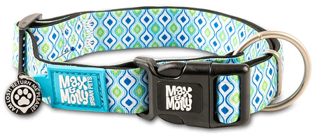 MAX&MOLLY Smart ID Dog Collar Retro Blue XS 9-14"