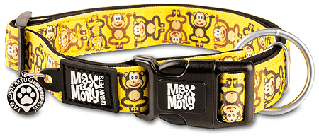 *MAX&MOLLY Smart ID Dog Collar Monkey Maniac XS 9-14"