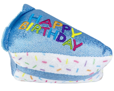 MULTIPET Birthday Cake Slice Cat Toy 3" Blue