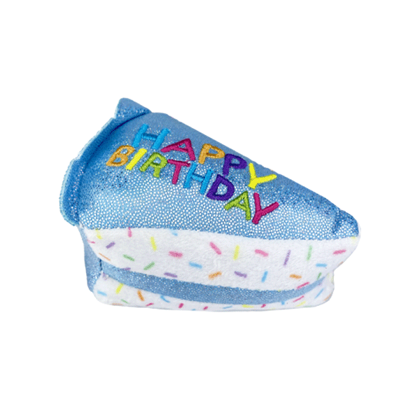 MULTIPET Birthday Cake Slice Cat Toy 3" Blue