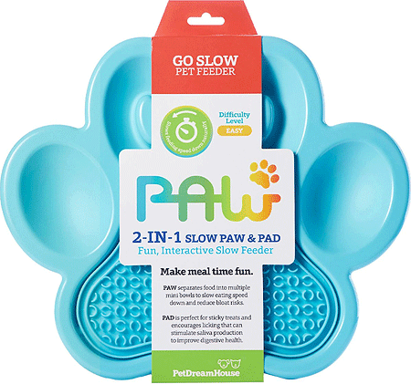 *PetDreamHouse PAW 2-in-1 Lick Pad w/Slow Feeder Blue