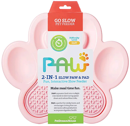 *PetDreamHouse PAW 2-in-1 Lick Pad w/Slow Feeder Baby Pink