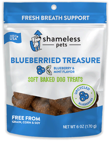 SHAMELESS PETS Soft Baked Dog Treats Blueberried Treasure 6oz