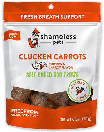 SHAMELESS PETS Soft Baked Dog Treats Clucken' Carrots 6oz