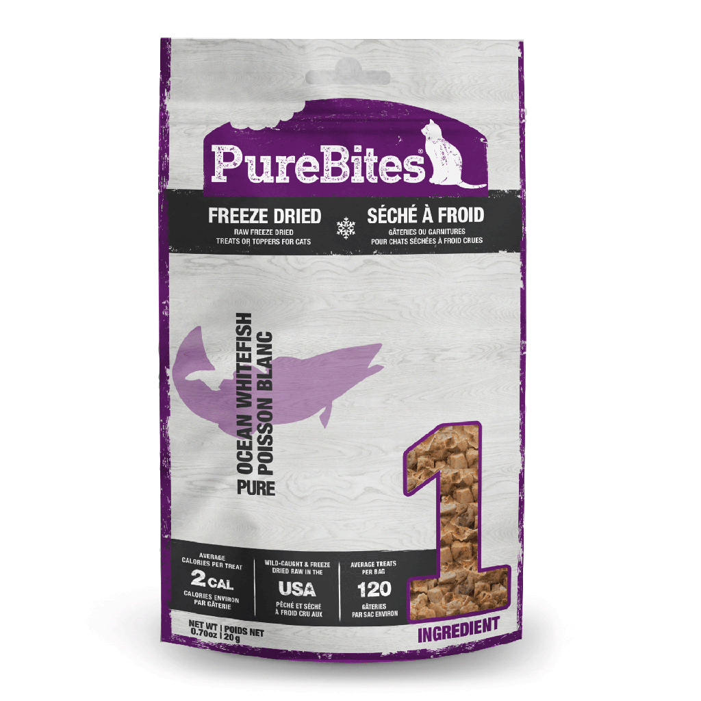 PURE BITES Cat Treats Freeze Dried Ocean Whitefish 0.70oz