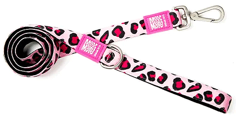 MAX&MOLLY Classic Neoprene Leash Pink Leopard XS 3/8" x 4ft