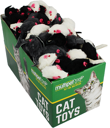 MULTIPET Fur Mice Cat Toys 1.25" 165ct