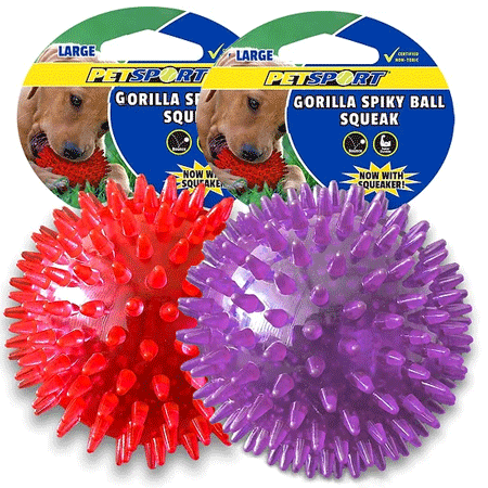 PETSPORT Gorilla Spiky Ball Squeak 4" L