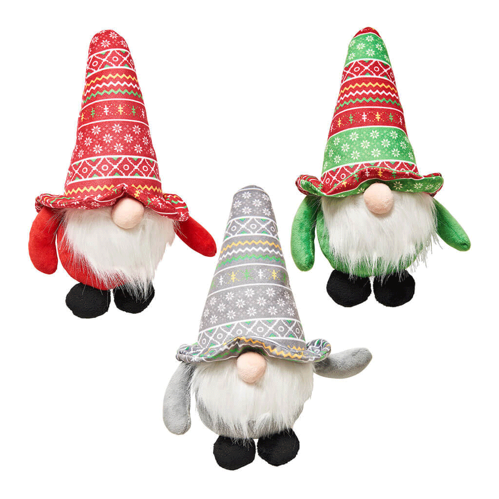 ETHICAL/SPOT Holiday Gnome Dog Toy Asst 12"