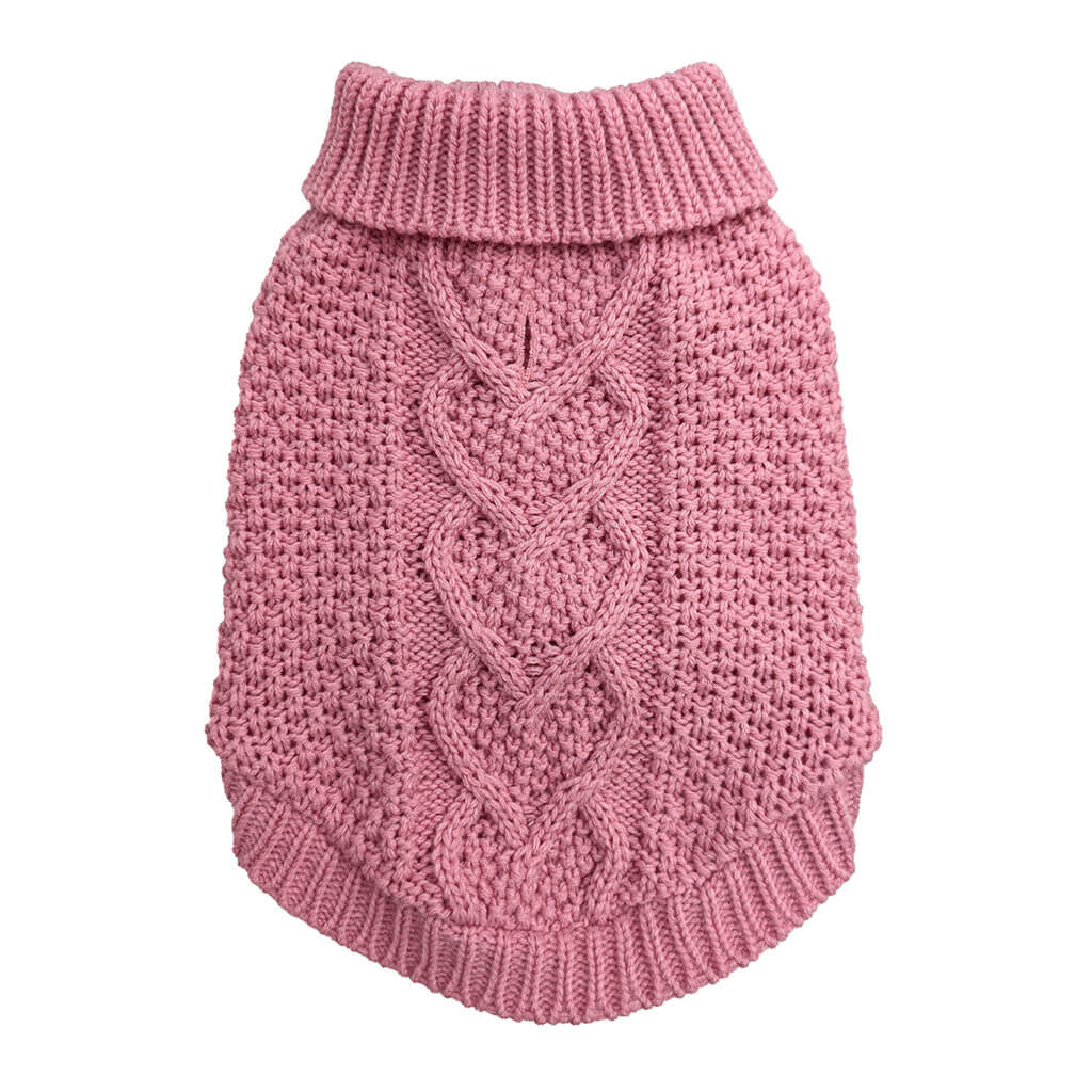 FASHION PET Chunky Heart Sweater Pink L