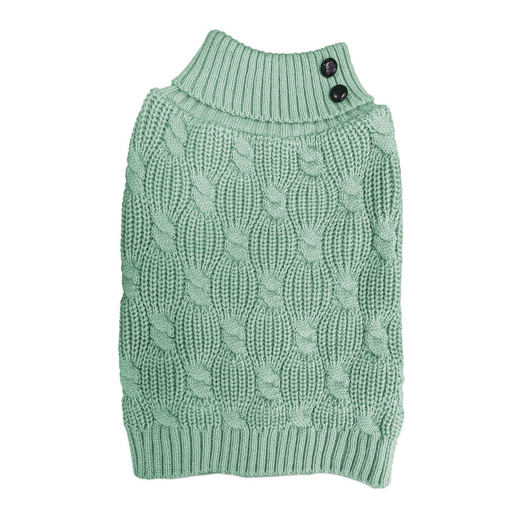 FASHION PET Textured Cable Sweater Sage L