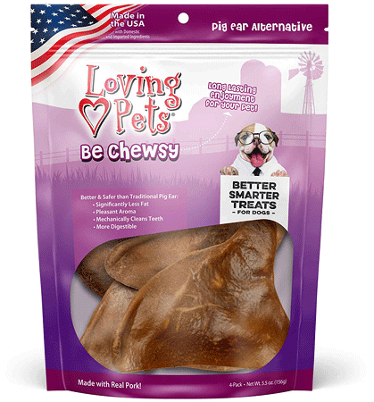 *LOVING PETS Be Chewsy Pig Ear Alternative Chews 4pk