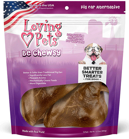 LOVING PETS Be Chewsy Pig Ear Alternative Chews 10pk