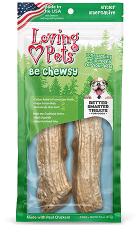 LOVING PETS Be Chewsy Antler Alternative Chews 2pk