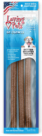 LOVING PETS Be Chewsy Bully Sticks Alternative Chews 10" 3pk