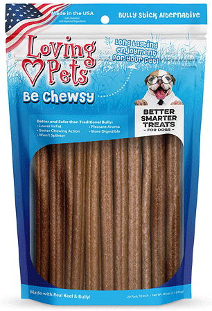 LOVING PETS Be Chewsy Bully Sticks Alternative Chews 10" 20pk