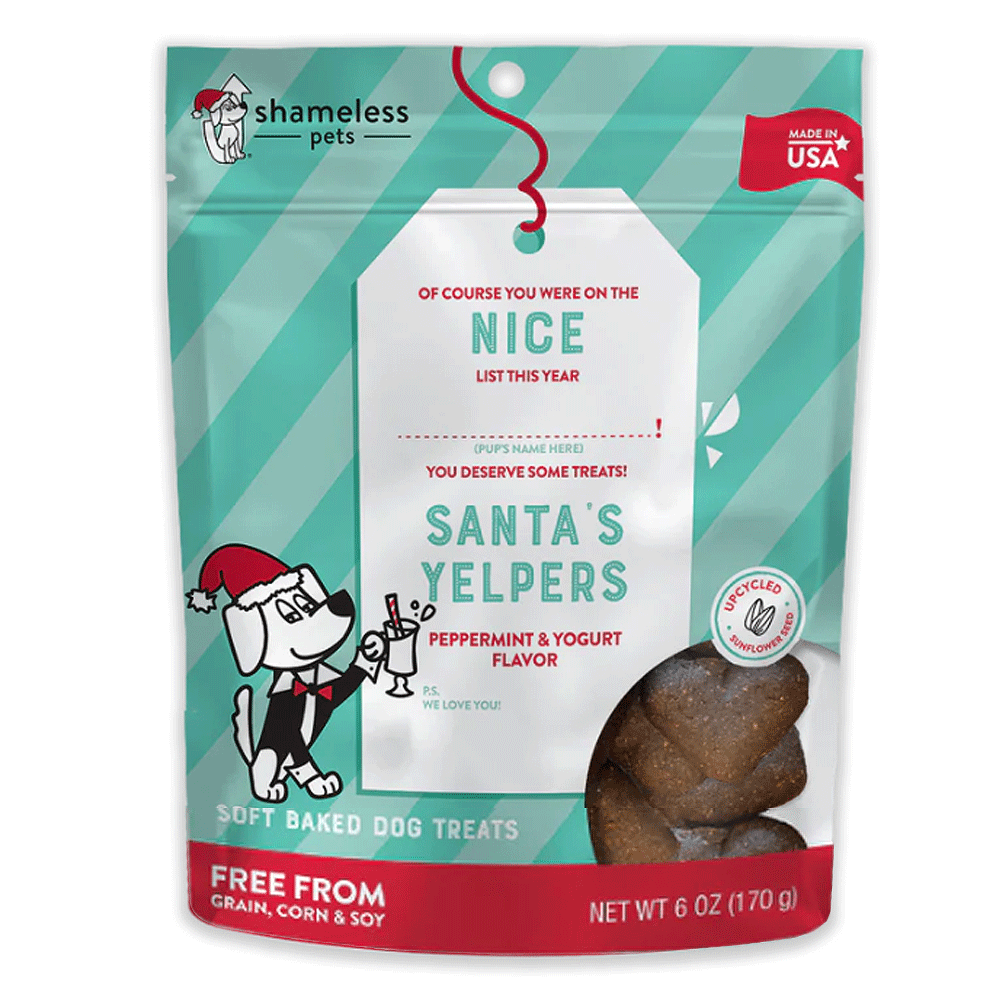 *SHAMELESS PETS Nice Santa's Yelpers Dog Treats 6oz