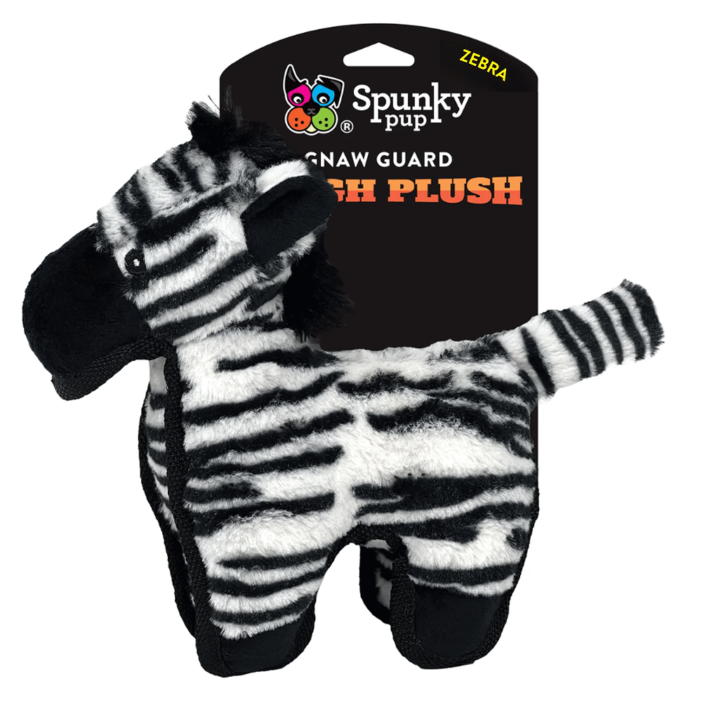 SPUNKY PUP Tough Plush Zebra