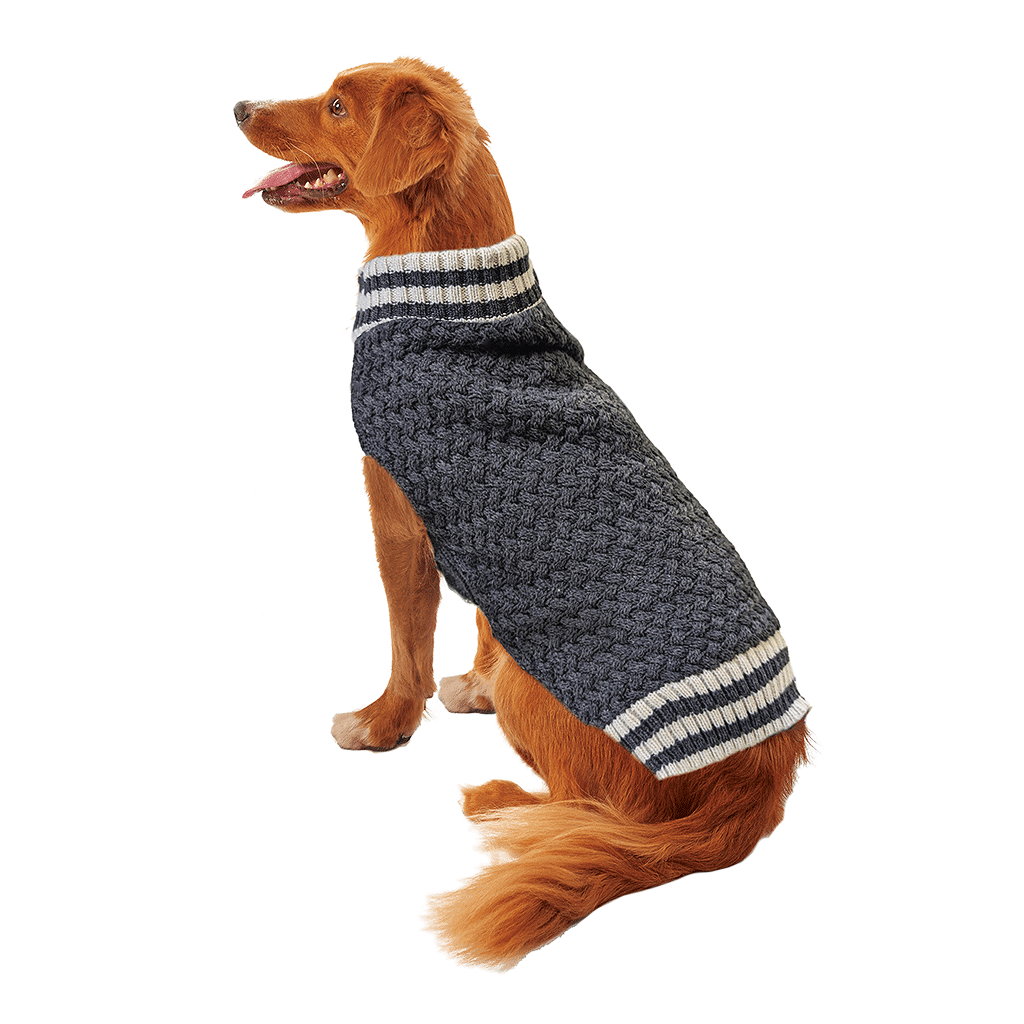 *FASHION PET Waffle Knit Sweater Gray M