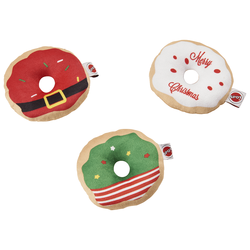 ETHICAL/SPOT Holiday Glazed Donuts Cat Toy 4"