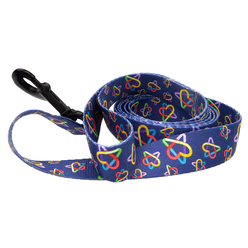 *ERNIE ELS Leash 6' x 1" Navy Hearts & Autism