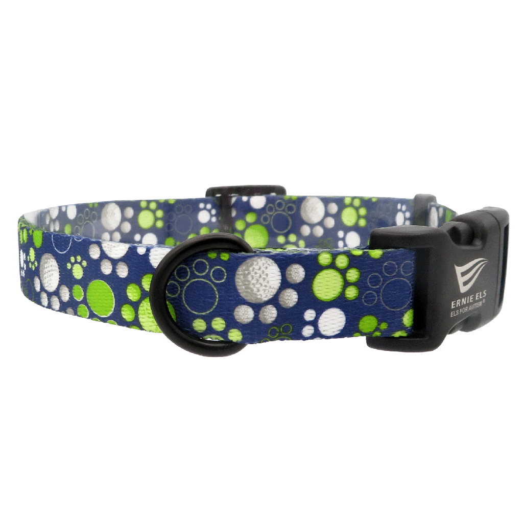 ERNIE ELS Collar Navy Golf Ball & Paws Small 