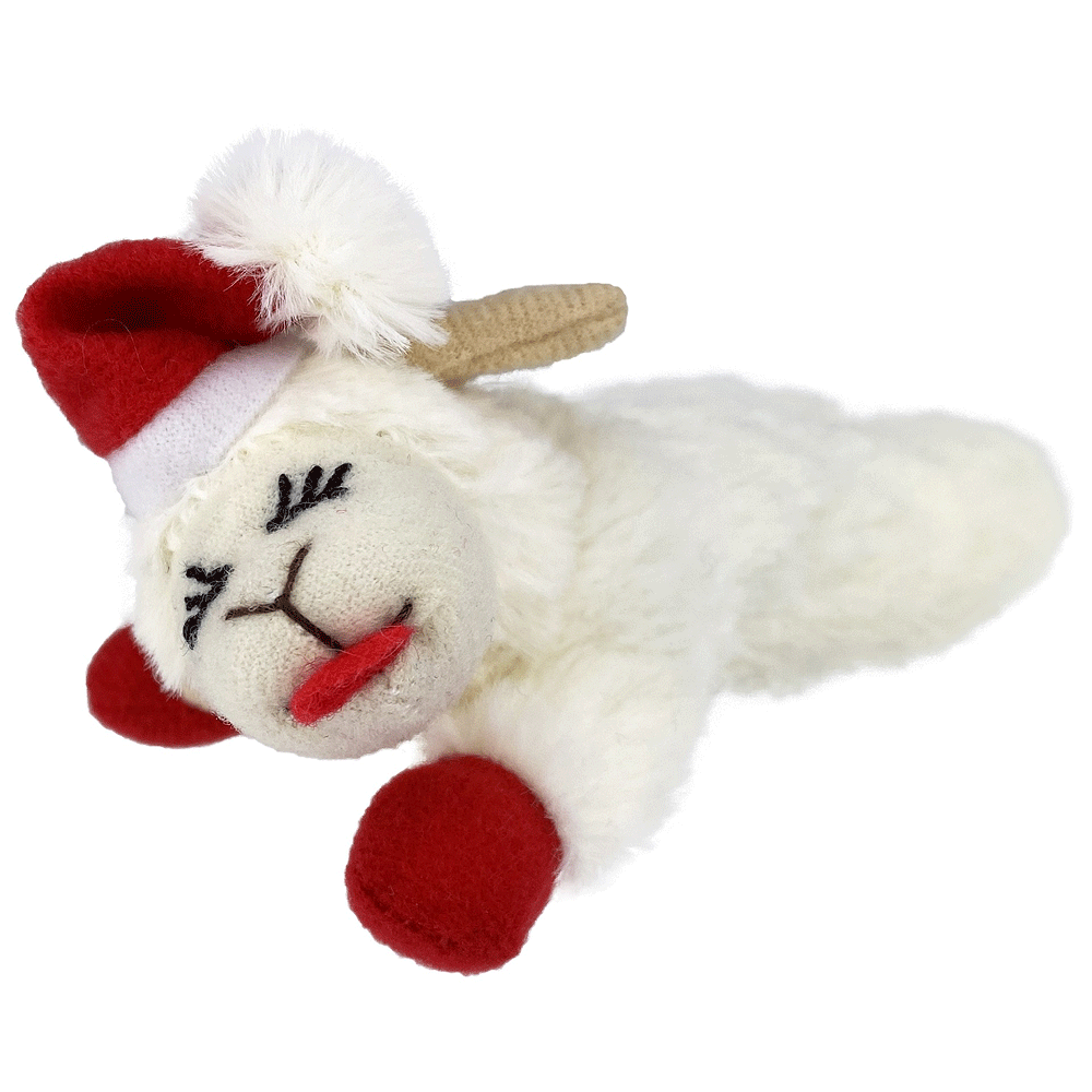 MULTIPET Holiday Lamb Chop Cat Toy 4"