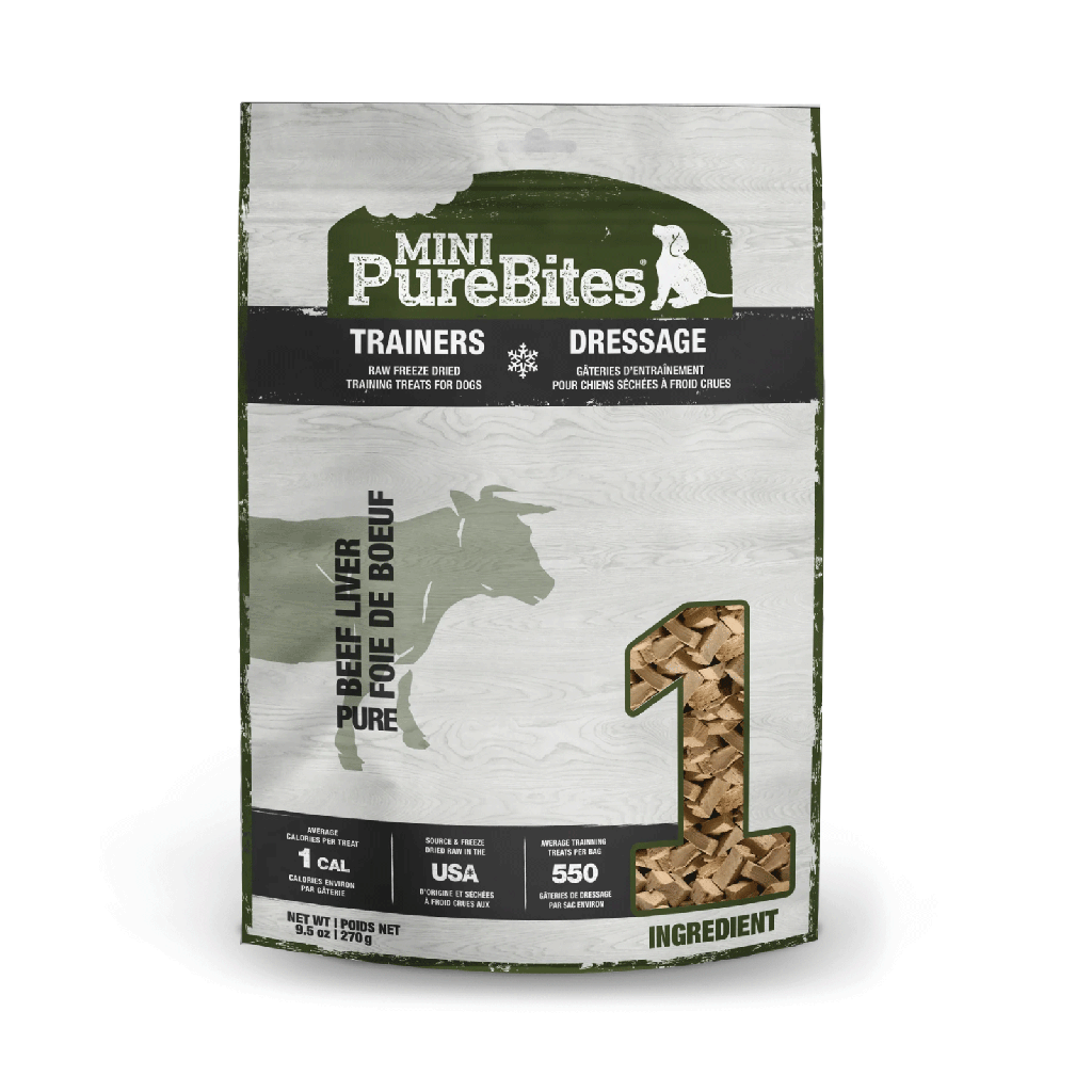 PURE BITES Trainers Mini Dog Treats Beef Liver 9.5oz