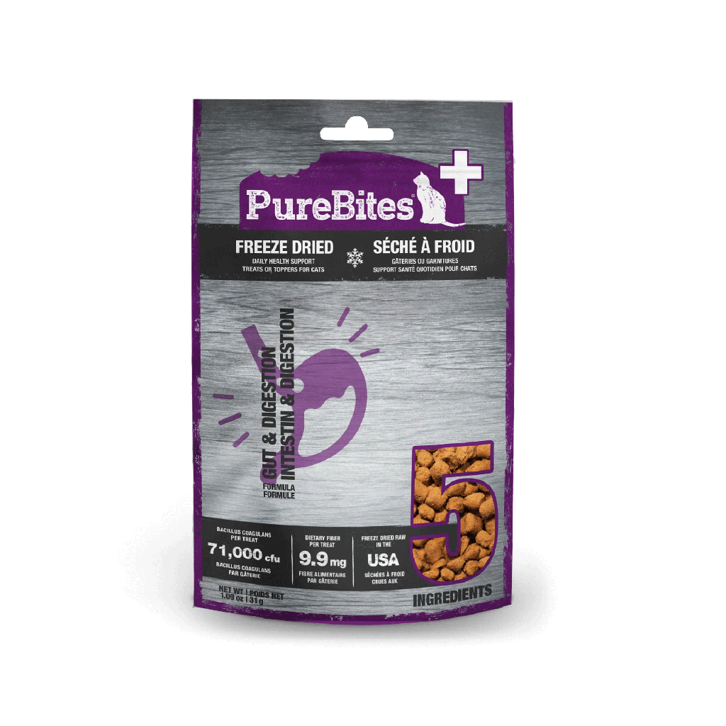 PURE BITES+ Cat Treats Freeze Dried Gut & Digestion 1.09oz