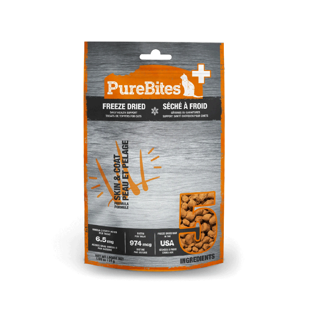 PURE BITES+ Cat Treats Freeze Dried Skin & Coat 1.09oz