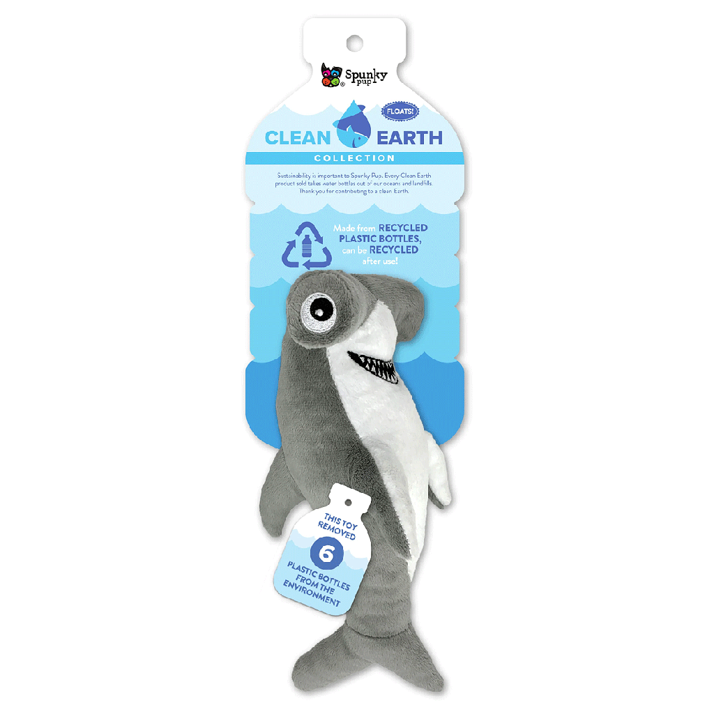 SPUNKY PUP Clean Earth Hammerhead Shark Small