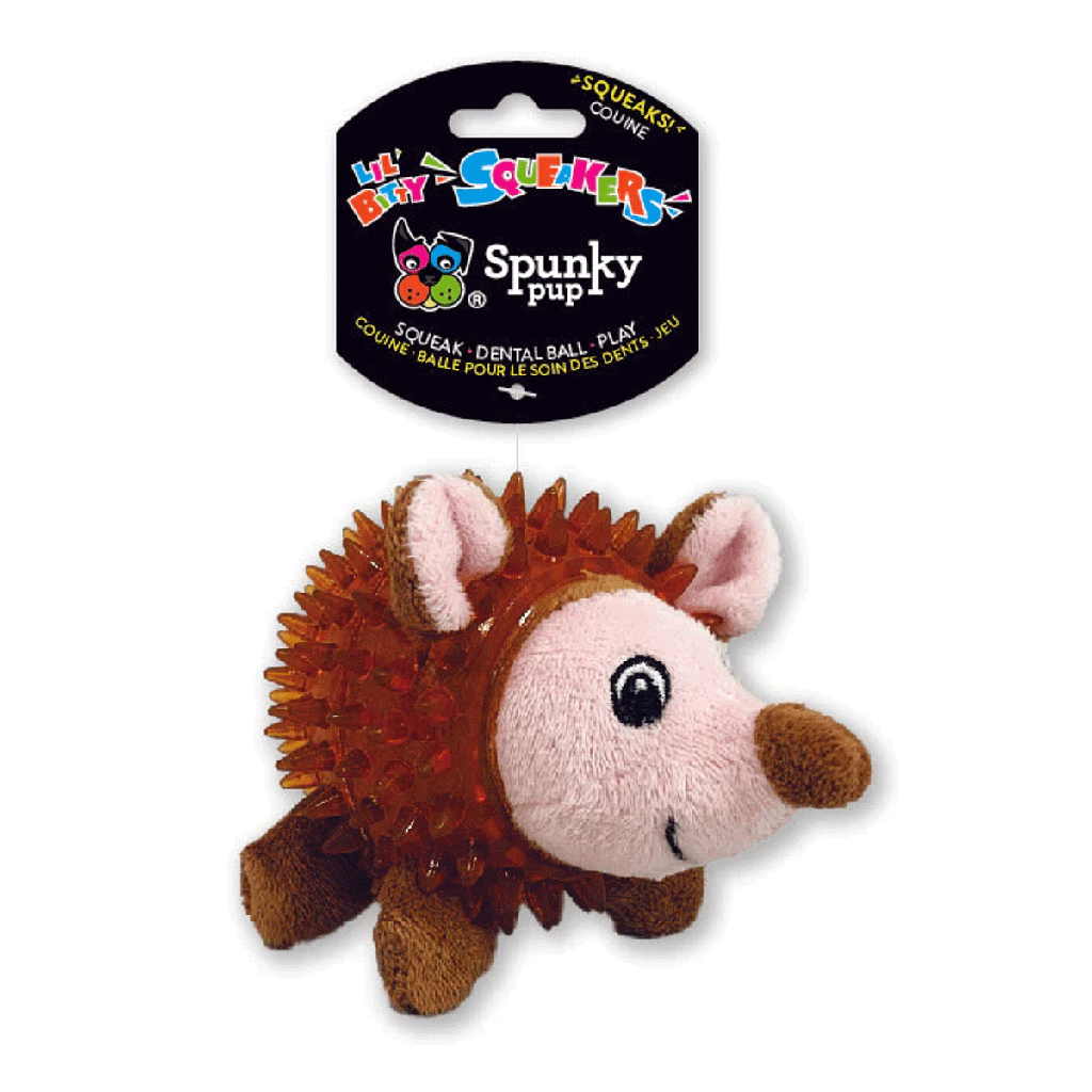 SPUNKY PUP Lil' Bitty Squeakers Clear Spiky Hedgehog