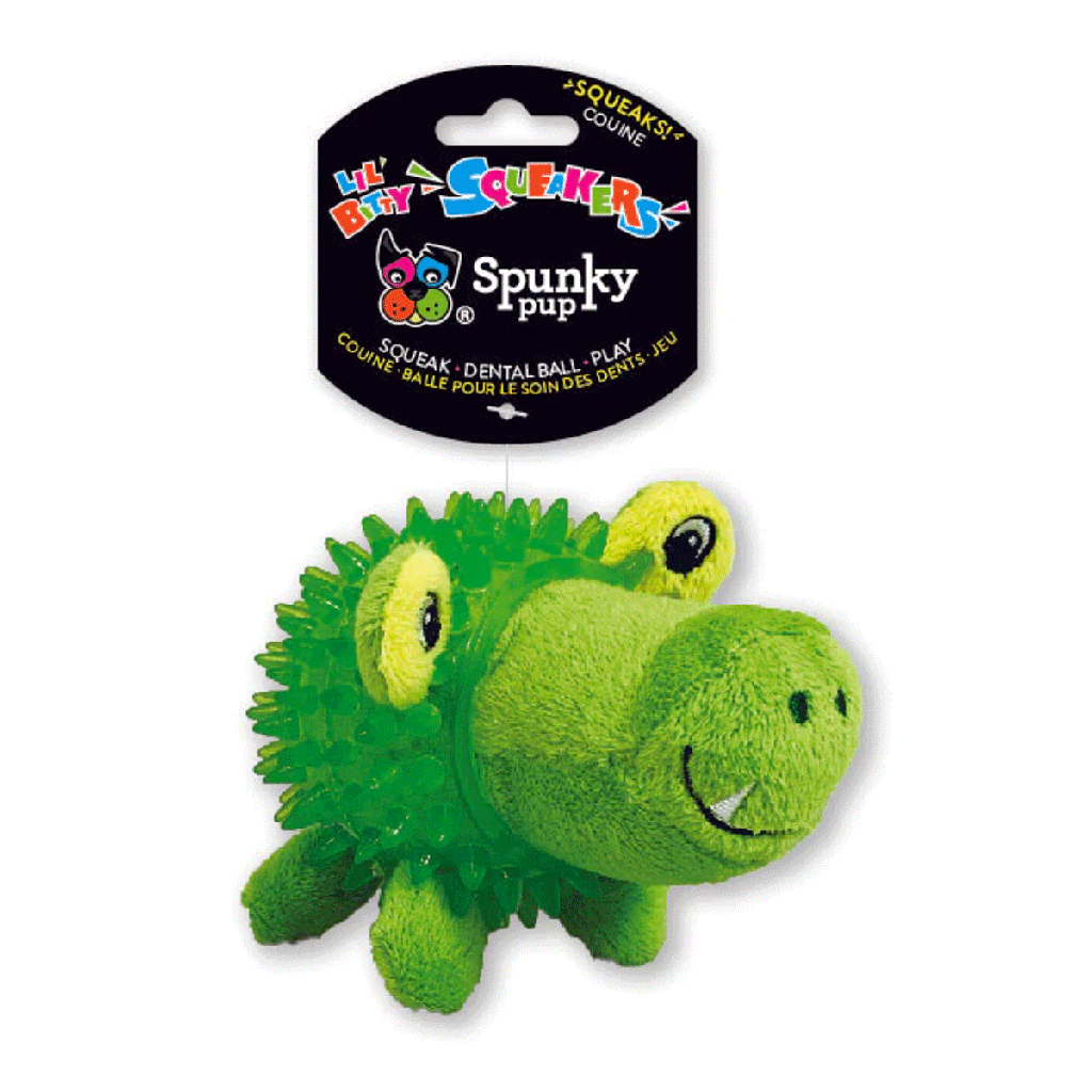 SPUNKY PUP Lil' Bitty Squeakers Clear Spiky Gator