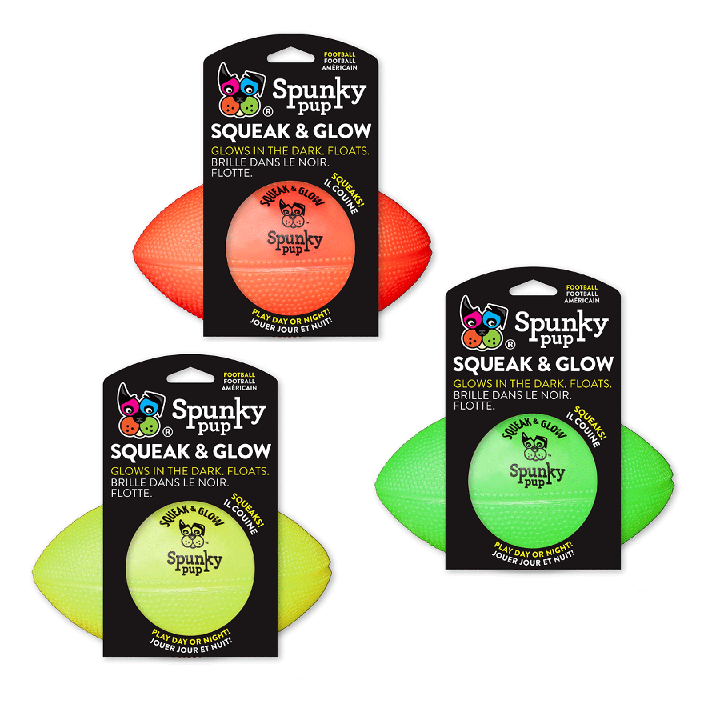 SPUNKY PUP Squeak & Glow Football