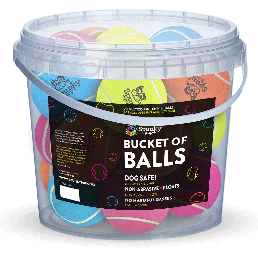 SPUNKY PUP Bucket of Tennis Balls 20ct