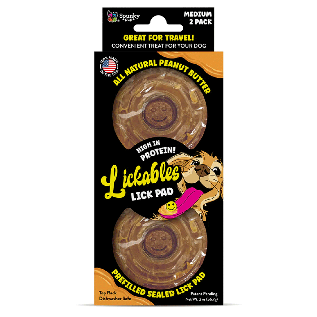 SPUNKY PUP Lickables Peanut Butter Filled Lick Pad 2pk