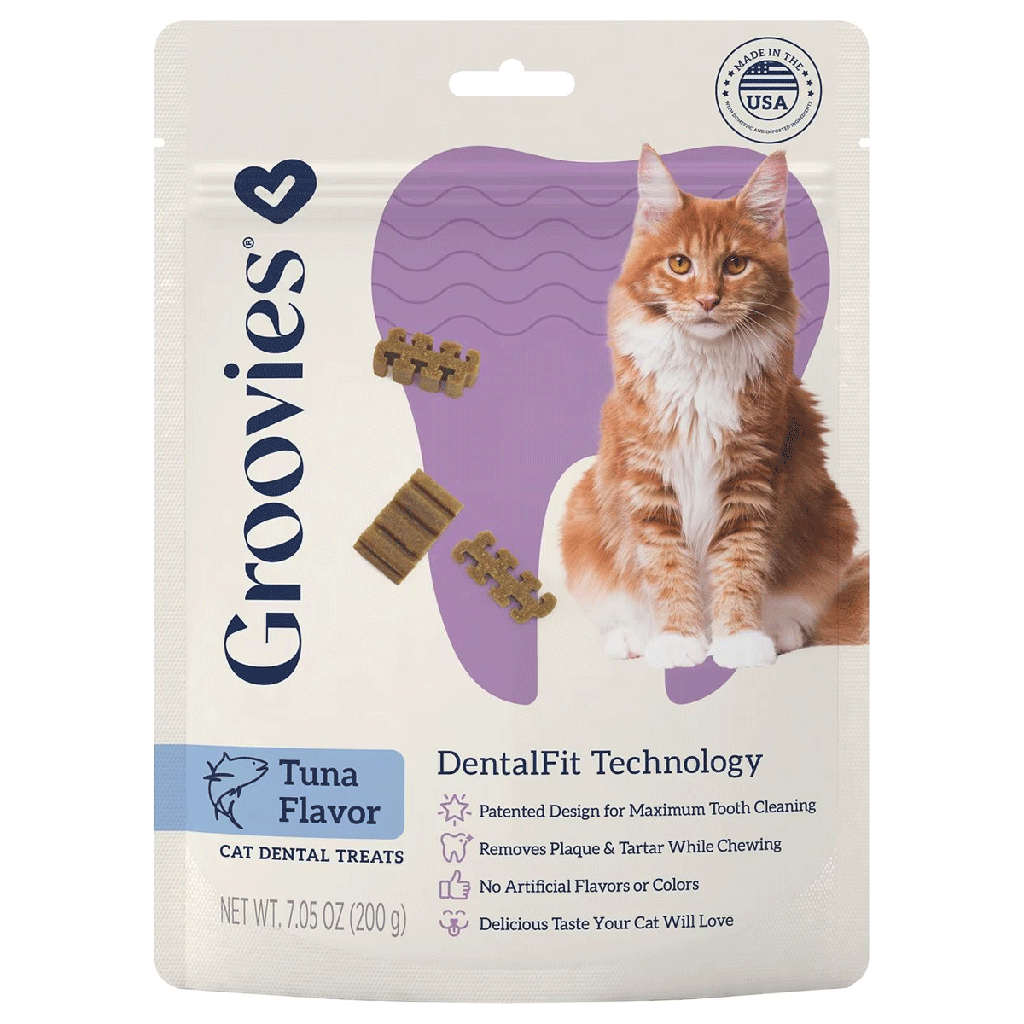 GROOVIES Dental Cat Treats Tuna 7.05oz