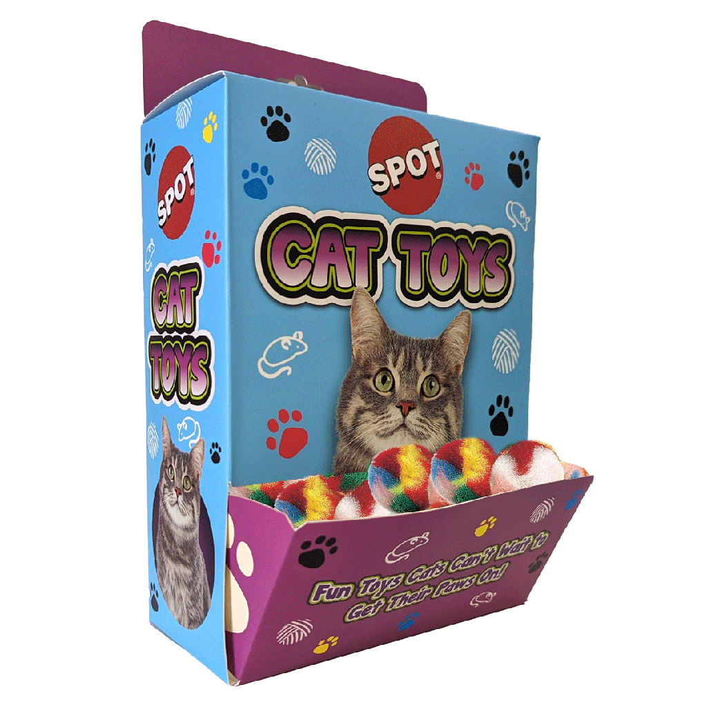 ETHICAL/SPOT Cat Display - Kitty Yarn Puffs 72pc